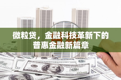 蓟县微粒贷，金融科技革新下的普惠金融新篇章