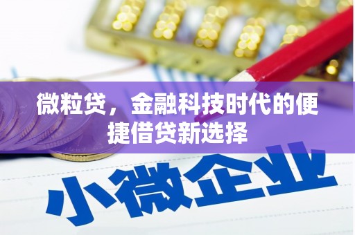 蓟县微粒贷，金融科技时代的便捷借贷新选择
